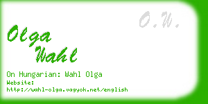 olga wahl business card